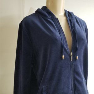 Cotton Velour Hoodie Sweatsuit Navy New 2pc set